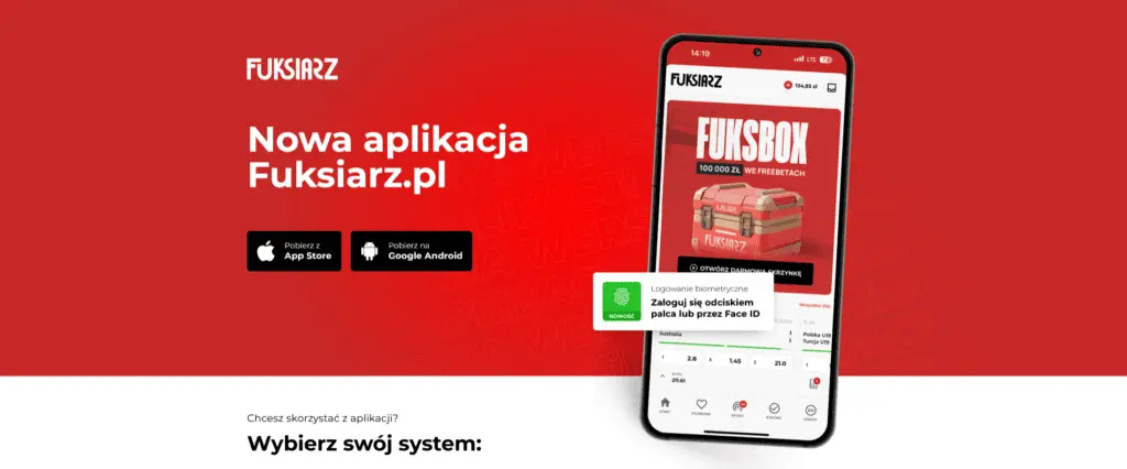 Fuksiarz Aplikacja mobilna kasyna — gry i płatności na telefonie